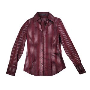 Express Design Studio Long Sleeve Stripes V- Shirt